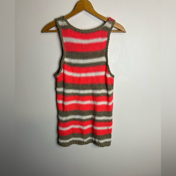 Gray Saks fifth Avenue M Crochet Top Blouse Beach Multicolor resort Vacation - Picture 2 of 10